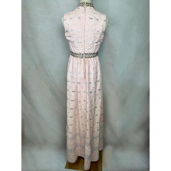 Vintage 1960s Brocade Hostess Dress Mod MCM Size Small READ/FLAWED - Picture 2 of 14
